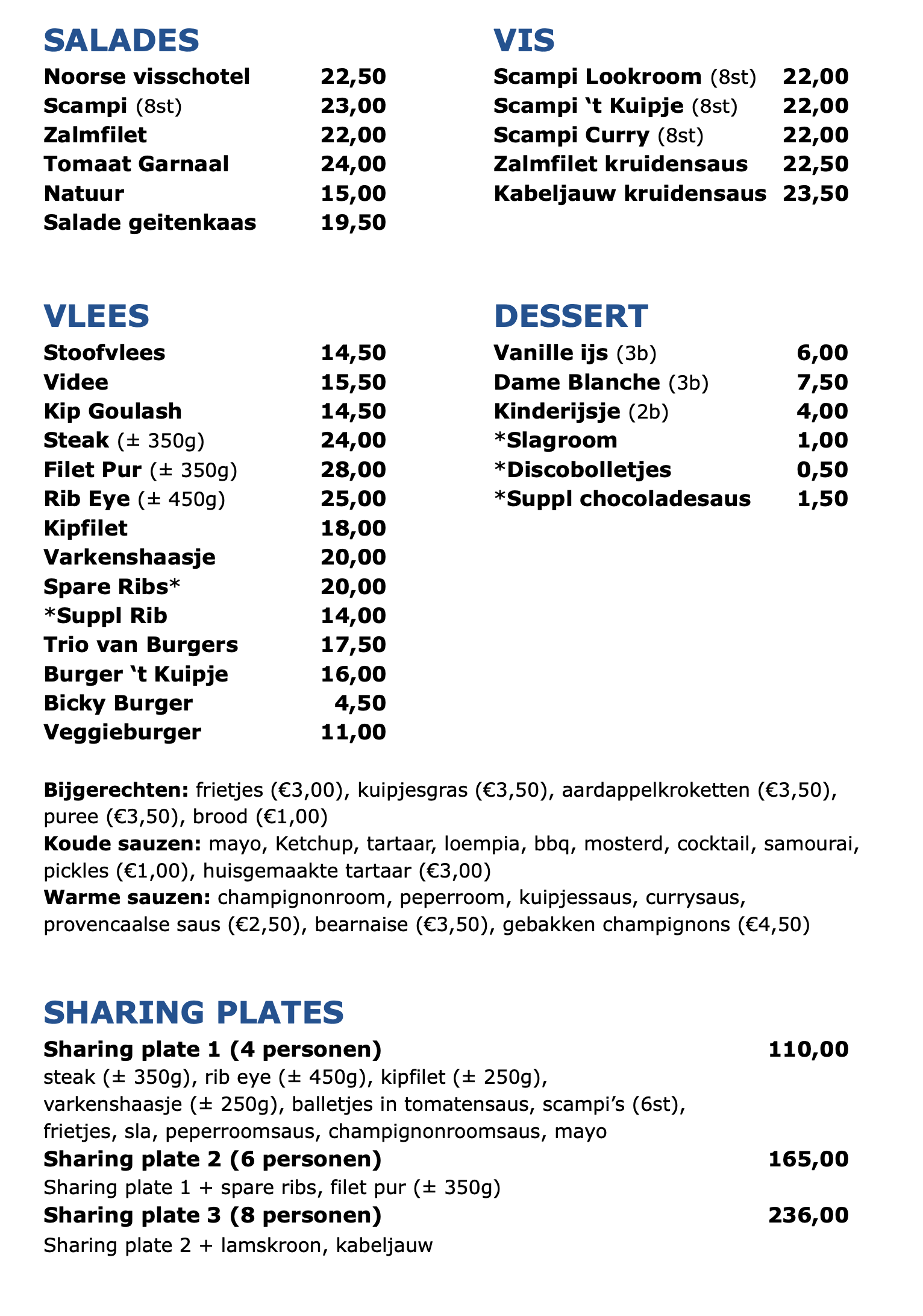 Menu Kvc Westerlo